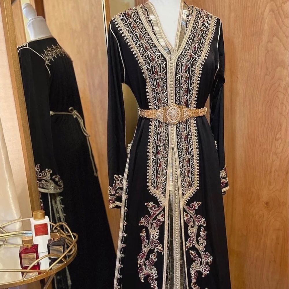 Two piece satin Kaftan takshita